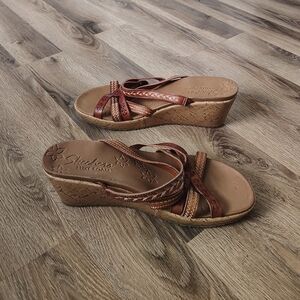 Ladies Size 10 Beachy Leather Platform Sandals